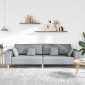 vidaXL Καναπές Ανοιχτό γκρι 250 x 77 x 76 εκ. ύφασμα