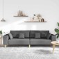 vidaXL Καναπές Σκούρο Γκρι 250 x 77 x 76 εκ. ύφασμα