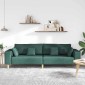 vidaXL Καναπές Σκούρο Πράσινο 250 x 77 x 76 εκ. ύφασμα