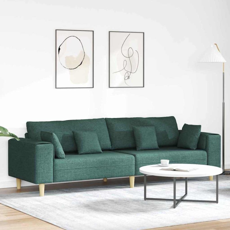 vidaXL Καναπές Σκούρο Πράσινο 250 x 77 x 76 εκ. ύφασμα