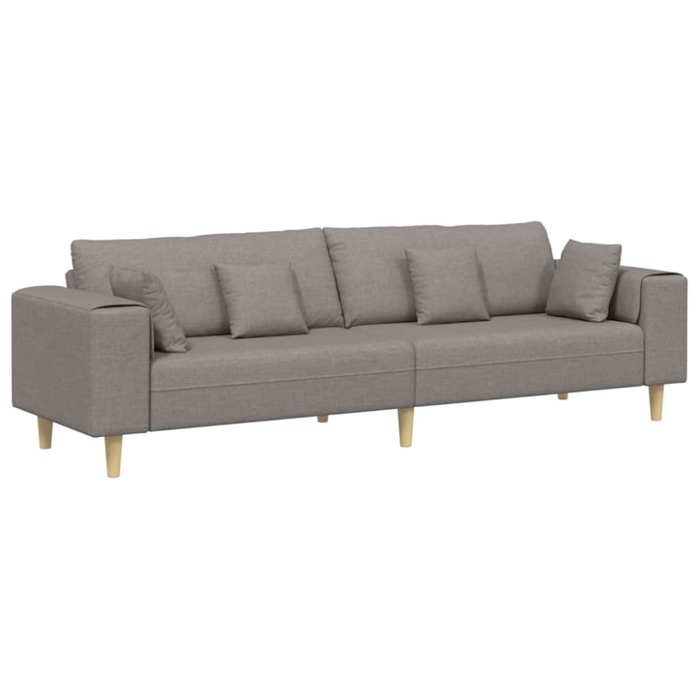 vidaXL Καναπές με μαξιλάρι Taupe 250 x 77 x 76 εκ. ύφασμα