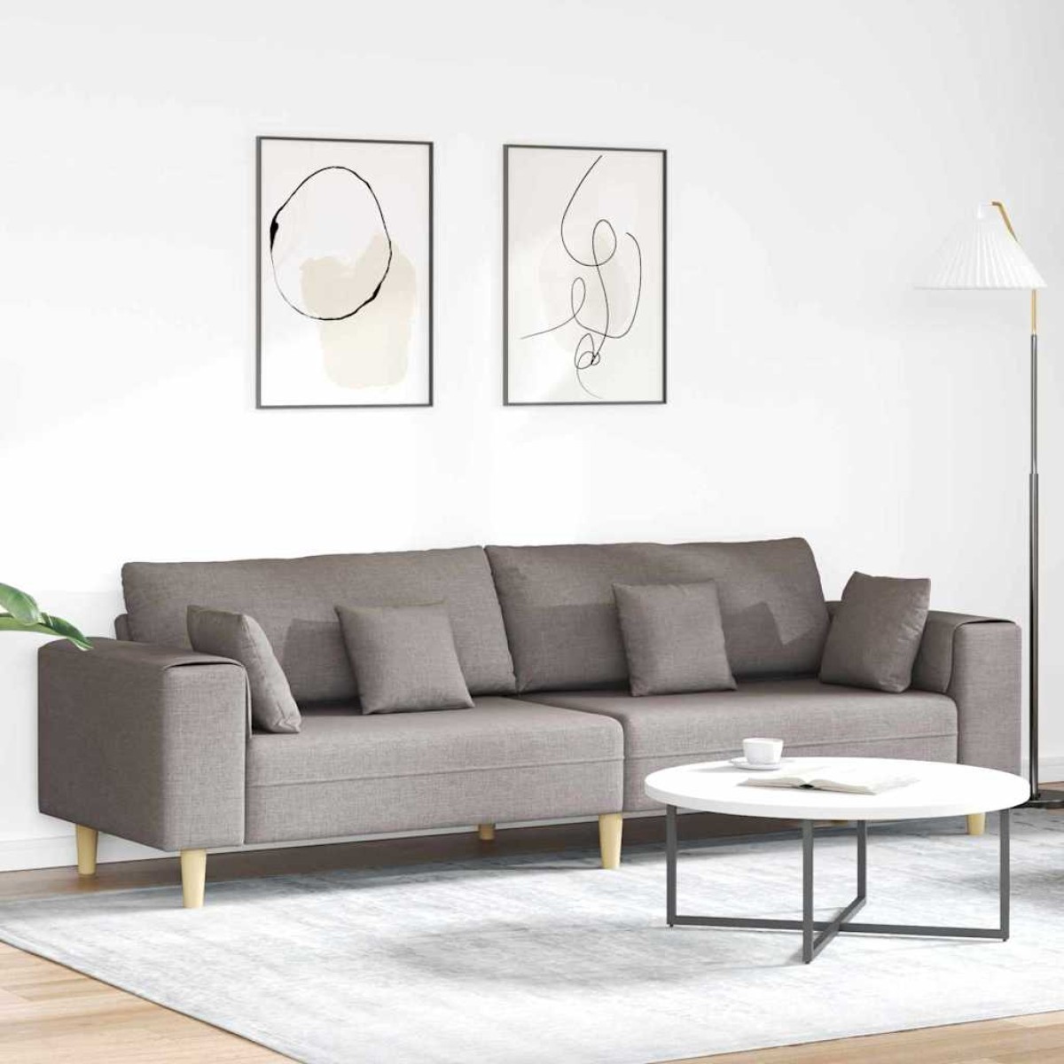 vidaXL Καναπές Taupe 250 x 77 x 76 εκ. ύφασμα