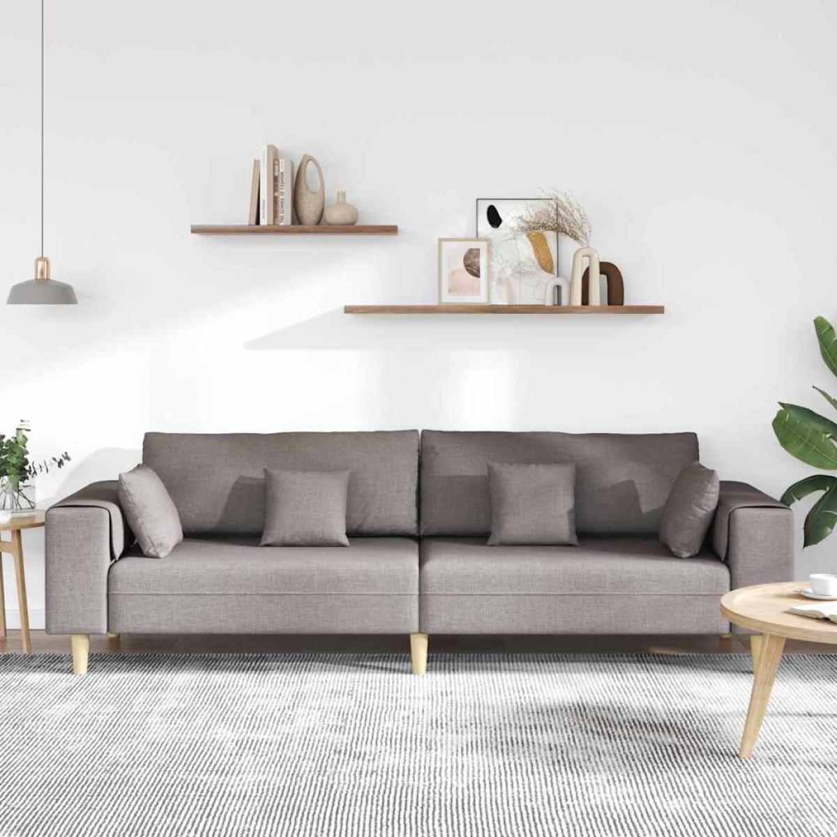 vidaXL Καναπές Taupe 250 x 77 x 76 εκ. ύφασμα