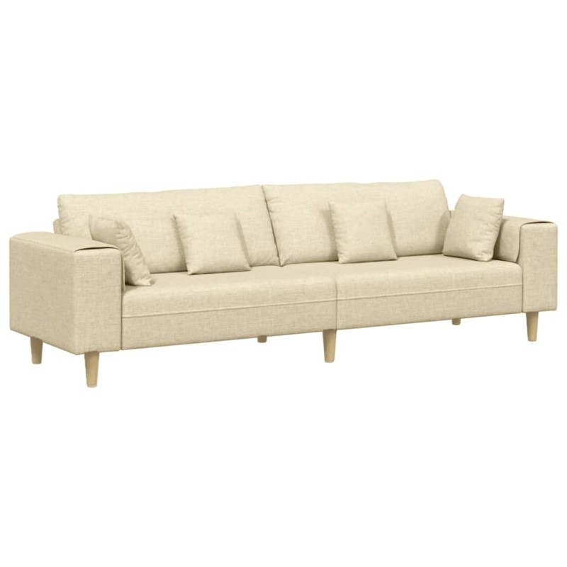 vidaXL Καναπές Κρεμ 250 x 77 x 76 εκ. ύφασμα