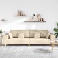 vidaXL Καναπές Κρεμ 250 x 77 x 76 εκ. ύφασμα