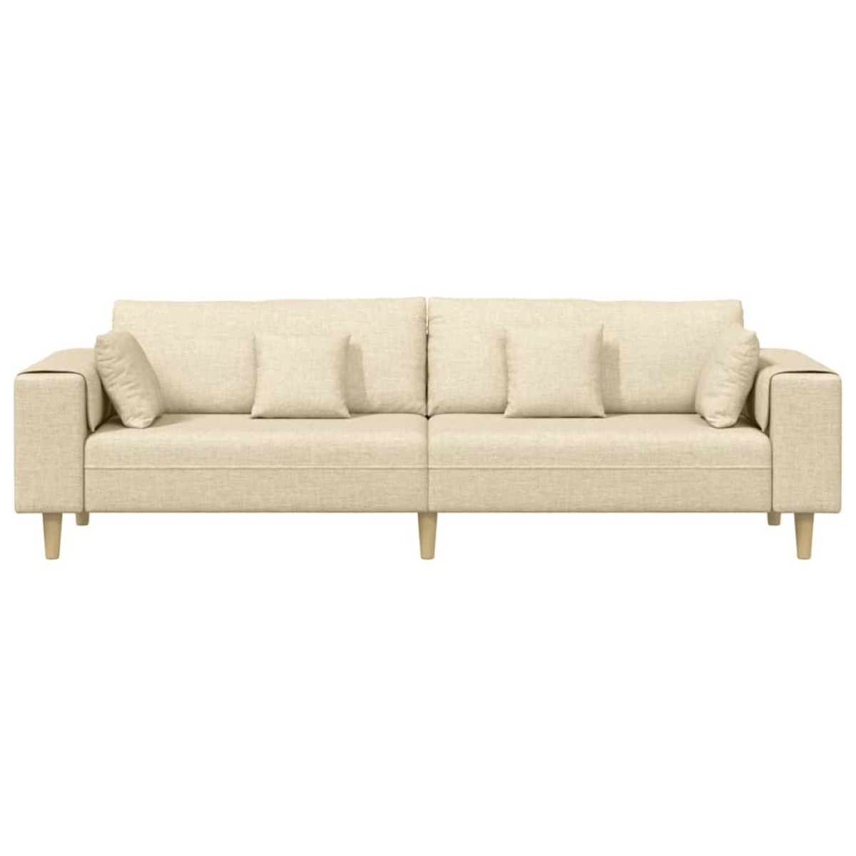 vidaXL Καναπές Κρεμ 250 x 77 x 76 εκ. ύφασμα