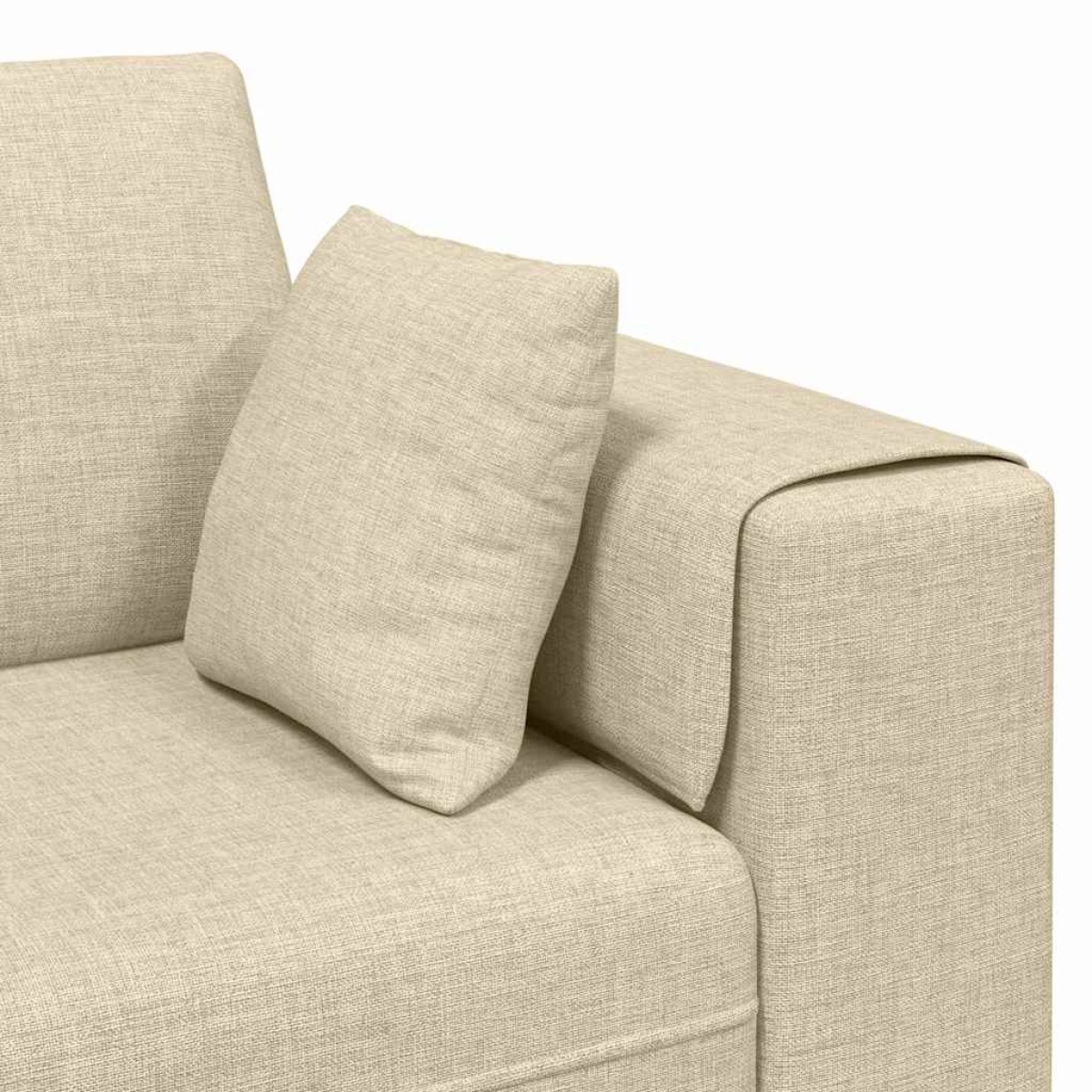 vidaXL Καναπές Κρεμ 250 x 77 x 76 εκ. ύφασμα