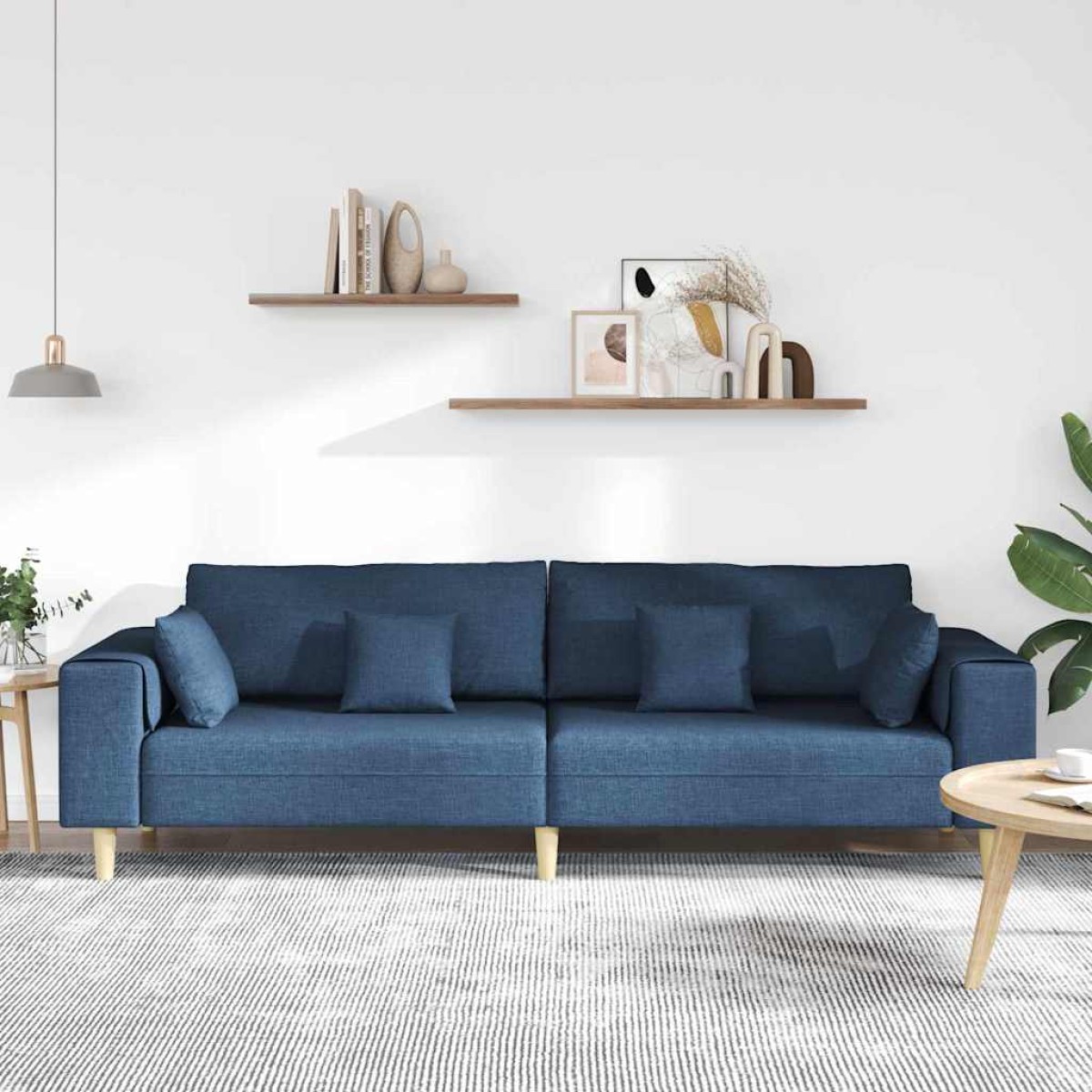 vidaXL Καναπές Μπλε 250 x 77 x 76 εκ. ύφασμα