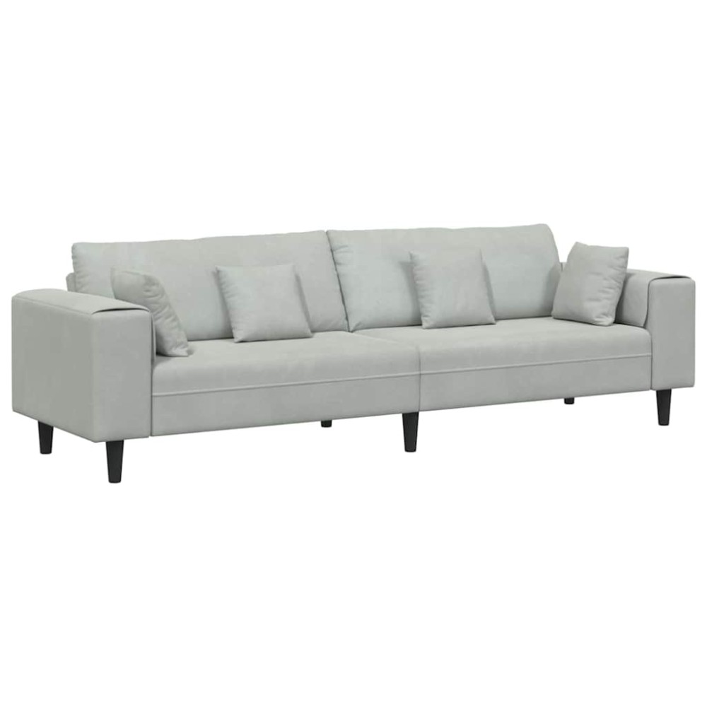vidaXL Καναπές Ανοιχτό γκρι 250 x 77 x 76 εκ. Βελούδο