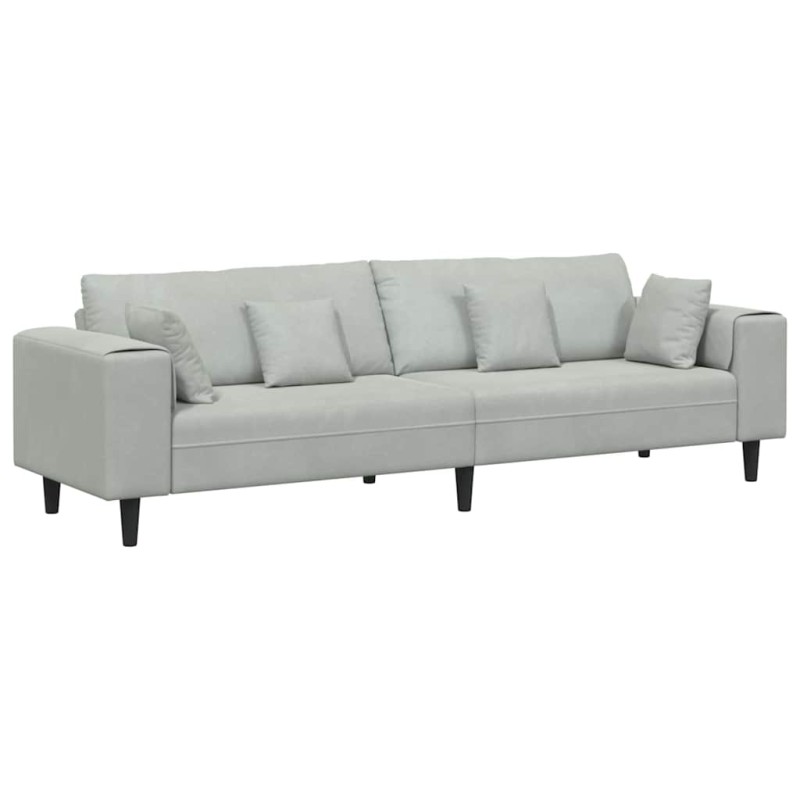 vidaXL Καναπές Ανοιχτό γκρι 250 x 77 x 76 εκ. Βελούδο