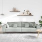 vidaXL Καναπές Ανοιχτό γκρι 250 x 77 x 76 εκ. Βελούδο