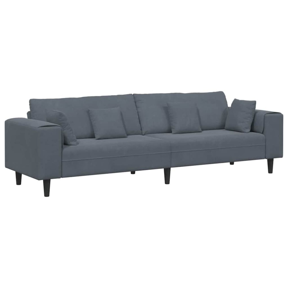 vidaXL Καναπές Σκούρο Γκρι 250 x 77 x 76 εκ. Βελούδο