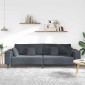 vidaXL Καναπές Σκούρο Γκρι 250 x 77 x 76 εκ. Βελούδο