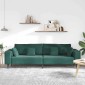 vidaXL Καναπές Σκούρο Πράσινο 250 x 77 x 76 εκ. Βελούδο