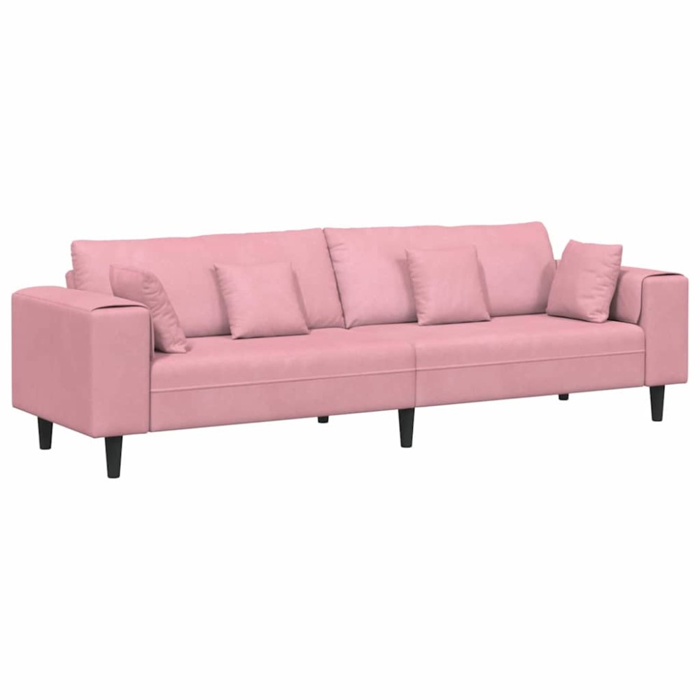 vidaXL Καναπές Ροζ 250 x 77 x 76 εκ. Βελούδο