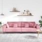 vidaXL Καναπές Ροζ 250 x 77 x 76 εκ. Βελούδο