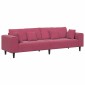 vidaXL Καναπές Κόκκινο 250 x 77 x 76 εκ. Βελούδο
