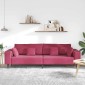 vidaXL Καναπές Κόκκινο 250 x 77 x 76 εκ. Βελούδο
