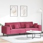 vidaXL Καναπές Κόκκινο 250 x 77 x 76 εκ. Βελούδο