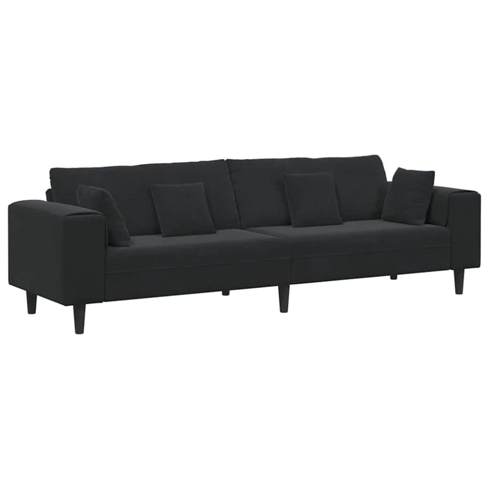 vidaXL Καναπές Μαύρο 250 x 77 x 76 εκ. Βελούδο