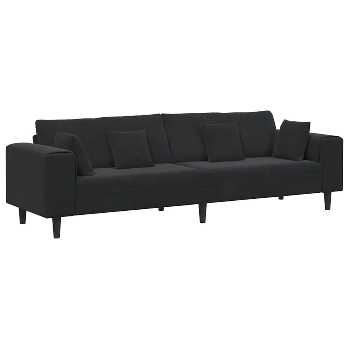vidaXL Καναπές Μαύρο 250 x 77 x 76 εκ. Βελούδο