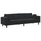 vidaXL Καναπές Μαύρο 250 x 77 x 76 εκ. Βελούδο