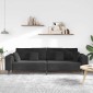 vidaXL Καναπές Μαύρο 250 x 77 x 76 εκ. Βελούδο