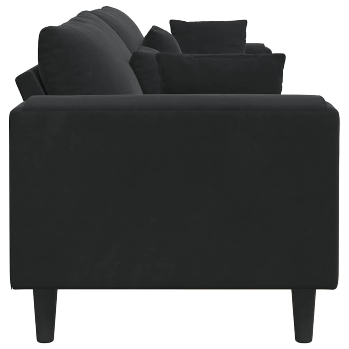 vidaXL Καναπές Μαύρο 250 x 77 x 76 εκ. Βελούδο