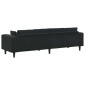 vidaXL Καναπές Μαύρο 250 x 77 x 76 εκ. Βελούδο