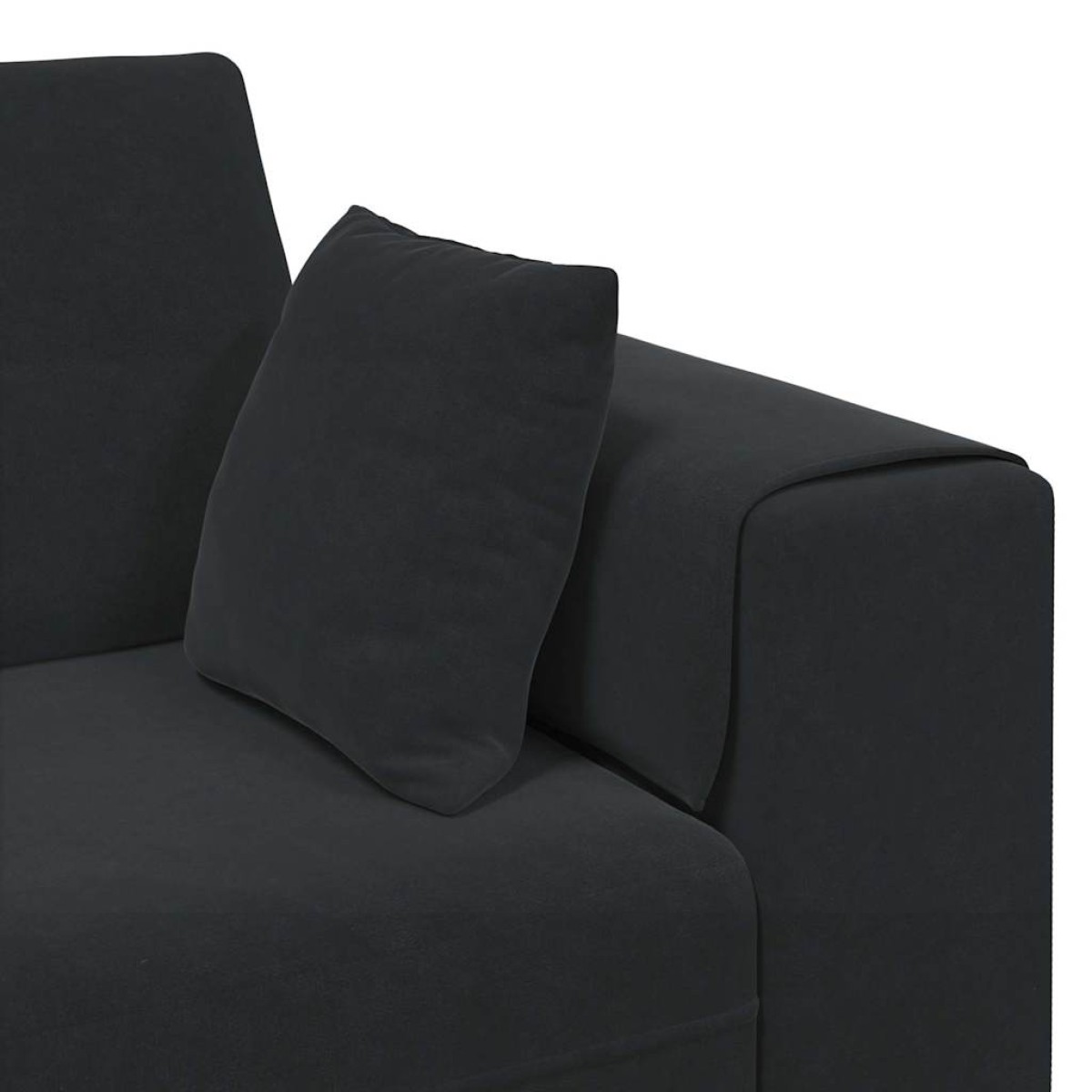 vidaXL Καναπές Μαύρο 250 x 77 x 76 εκ. Βελούδο