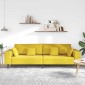 vidaXL Καναπές Κίτρινο 250 x 77 x 76 εκ. Βελούδο