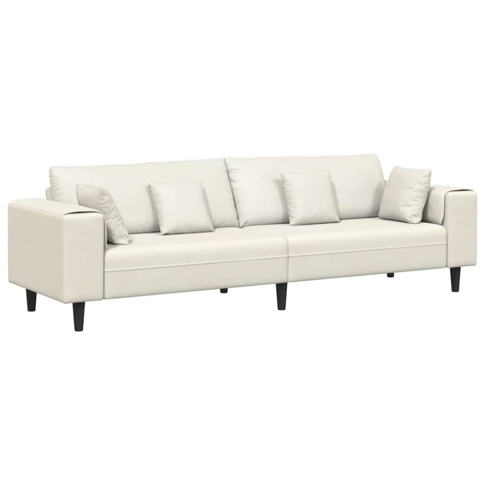 vidaXL Καναπές Κρεμ 250 x 77 x 76 εκ. Βελούδο