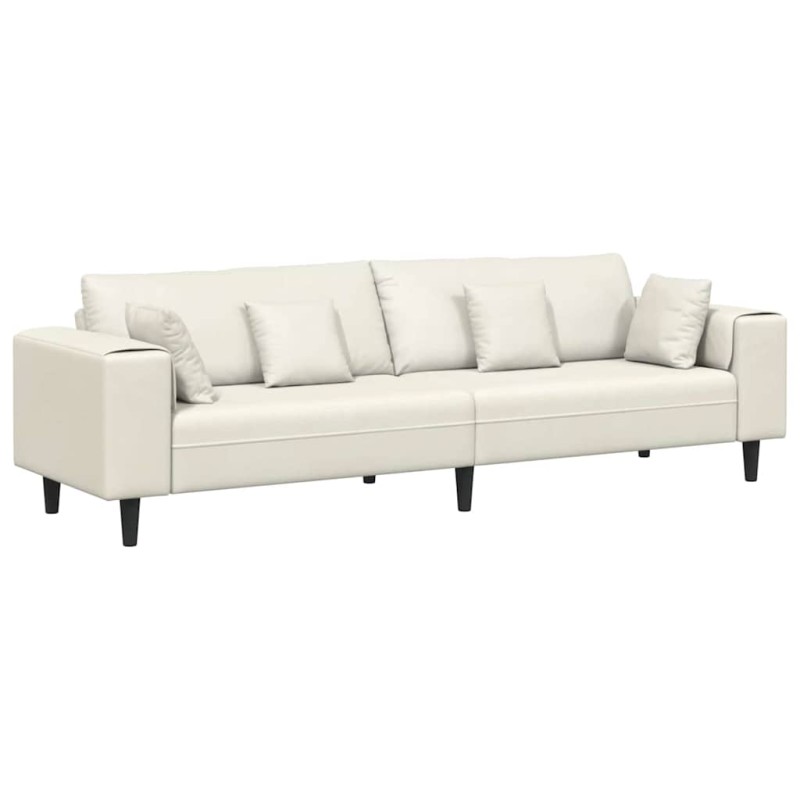 vidaXL Καναπές Κρεμ 250 x 77 x 76 εκ. Βελούδο