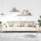 vidaXL Καναπές Κρεμ 250 x 77 x 76 εκ. Βελούδο