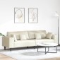 vidaXL Καναπές Κρεμ 250 x 77 x 76 εκ. Βελούδο