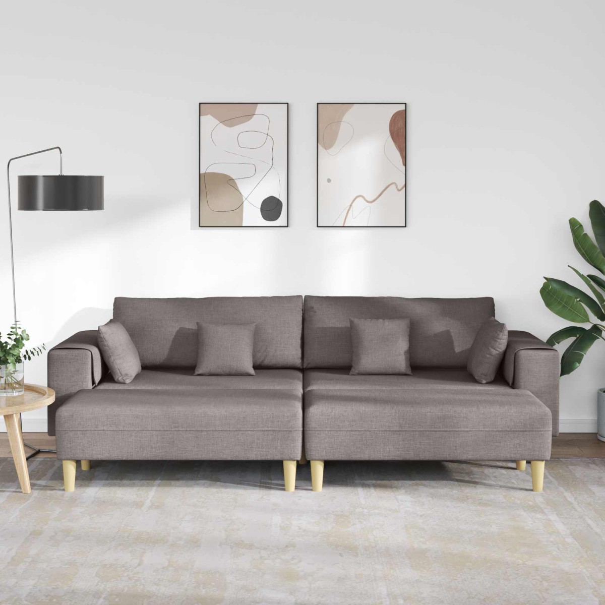vidaXL Καναπές 3 τμχ. Taupe ύφασμα