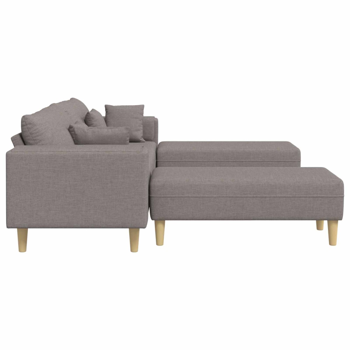 vidaXL Καναπές 3 τμχ. Taupe ύφασμα