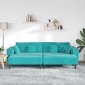 vidaXL Καναπές 3 pcs Τιρκουάζ 250 x 188 x 76 εκ. Βελούδο