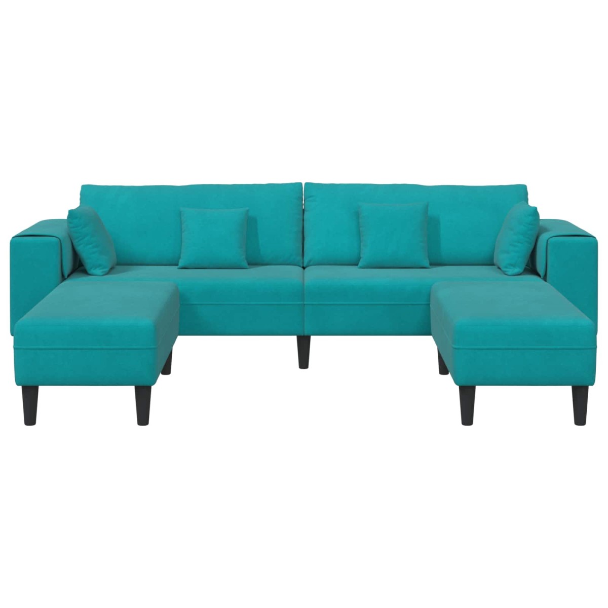 vidaXL Καναπές 3 pcs Τιρκουάζ 250 x 188 x 76 εκ. Βελούδο