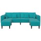 vidaXL Καναπές 3 pcs Τιρκουάζ 250 x 188 x 76 εκ. Βελούδο