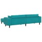 vidaXL Καναπές 3 pcs Τιρκουάζ 250 x 188 x 76 εκ. Βελούδο