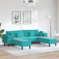vidaXL Καναπές 3 pcs Τιρκουάζ 250 x 188 x 76 εκ. Βελούδο
