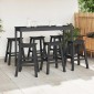 vidaXL Σετ Μπαρ Κήπου 6 τμχ. Μαύρο HDPE