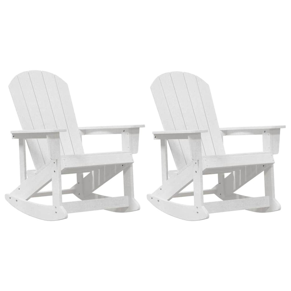 vidaXL Καρέκλες Ροκάντας Adirondack 2 τμχ. Λευκό HDPE