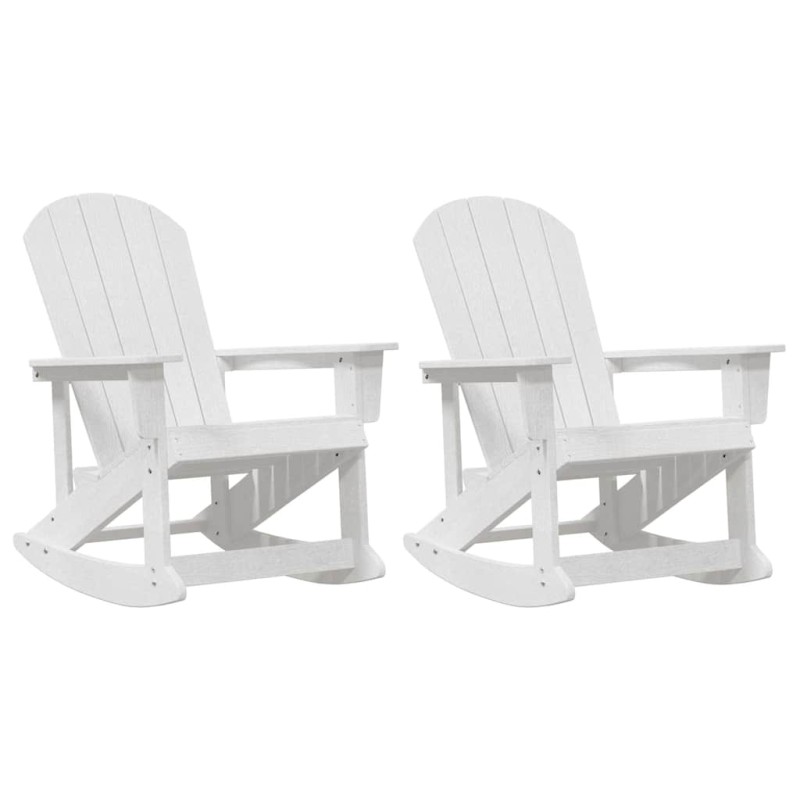 vidaXL Καρέκλες Ροκάντας Adirondack 2 τμχ. Λευκό HDPE