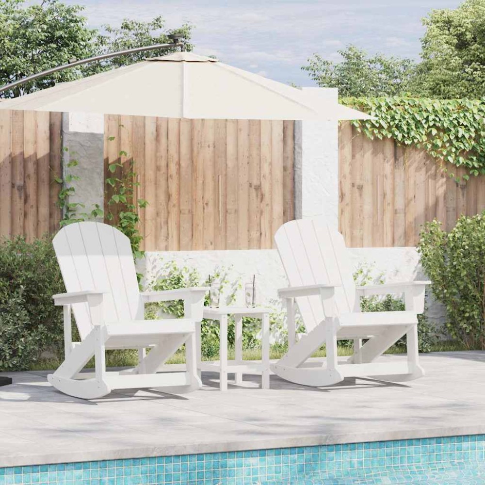 vidaXL Καρέκλες Ροκάντας Adirondack 2 τμχ. Λευκό HDPE