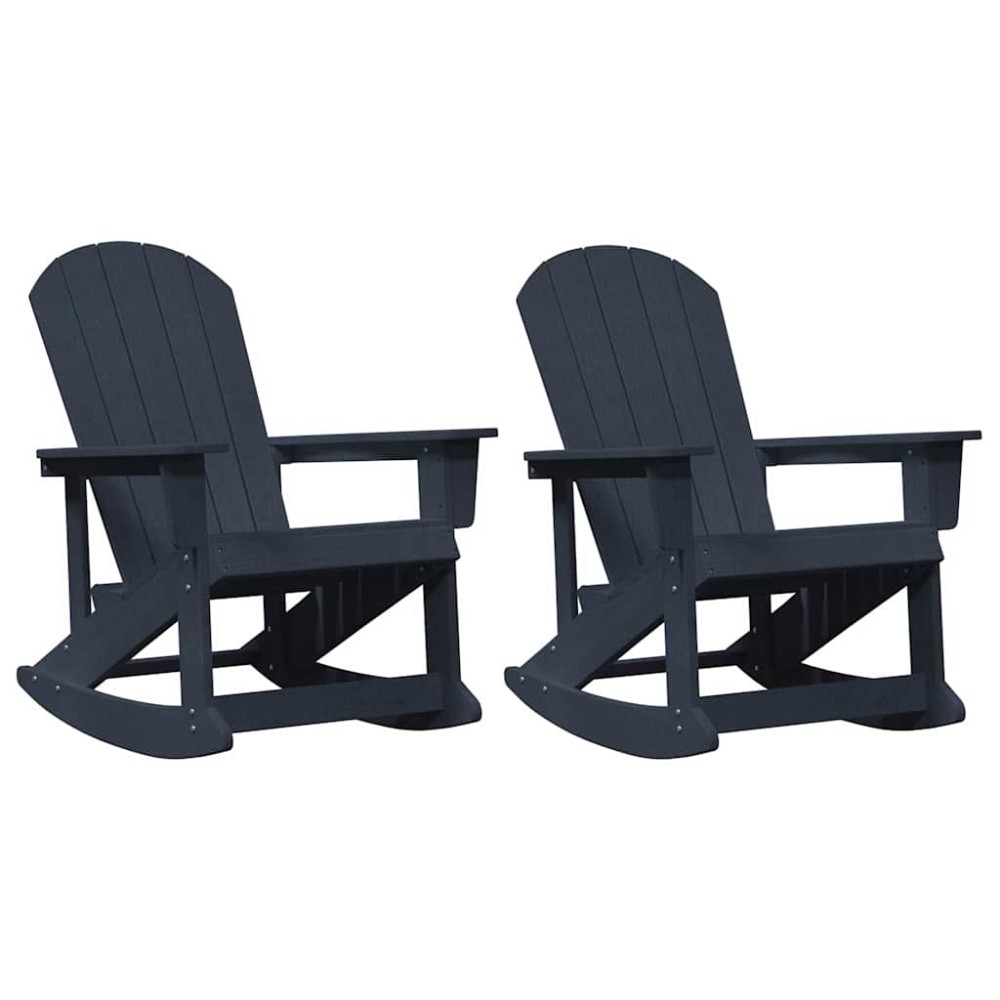 vidaXL Καρέκλες Ροκάντας Adirondack 2 τμχ. Σκούρο μπλε HDPE
