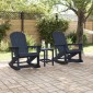 vidaXL Καρέκλες Ροκάντας Adirondack 2 τμχ. Σκούρο μπλε HDPE