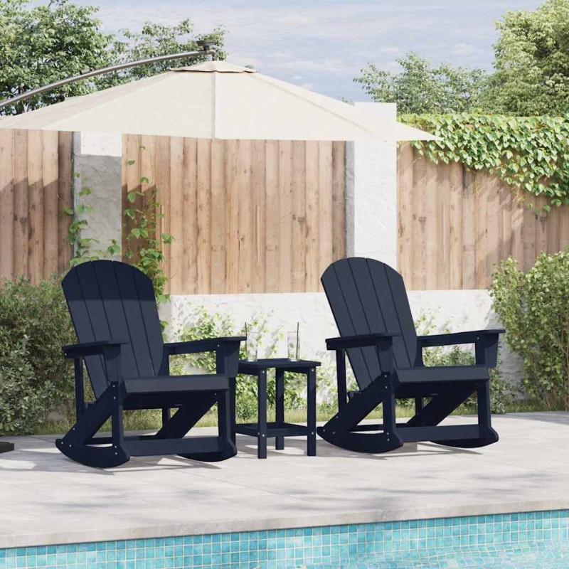 vidaXL Καρέκλες Ροκάντας Adirondack 2 τμχ. Σκούρο μπλε HDPE