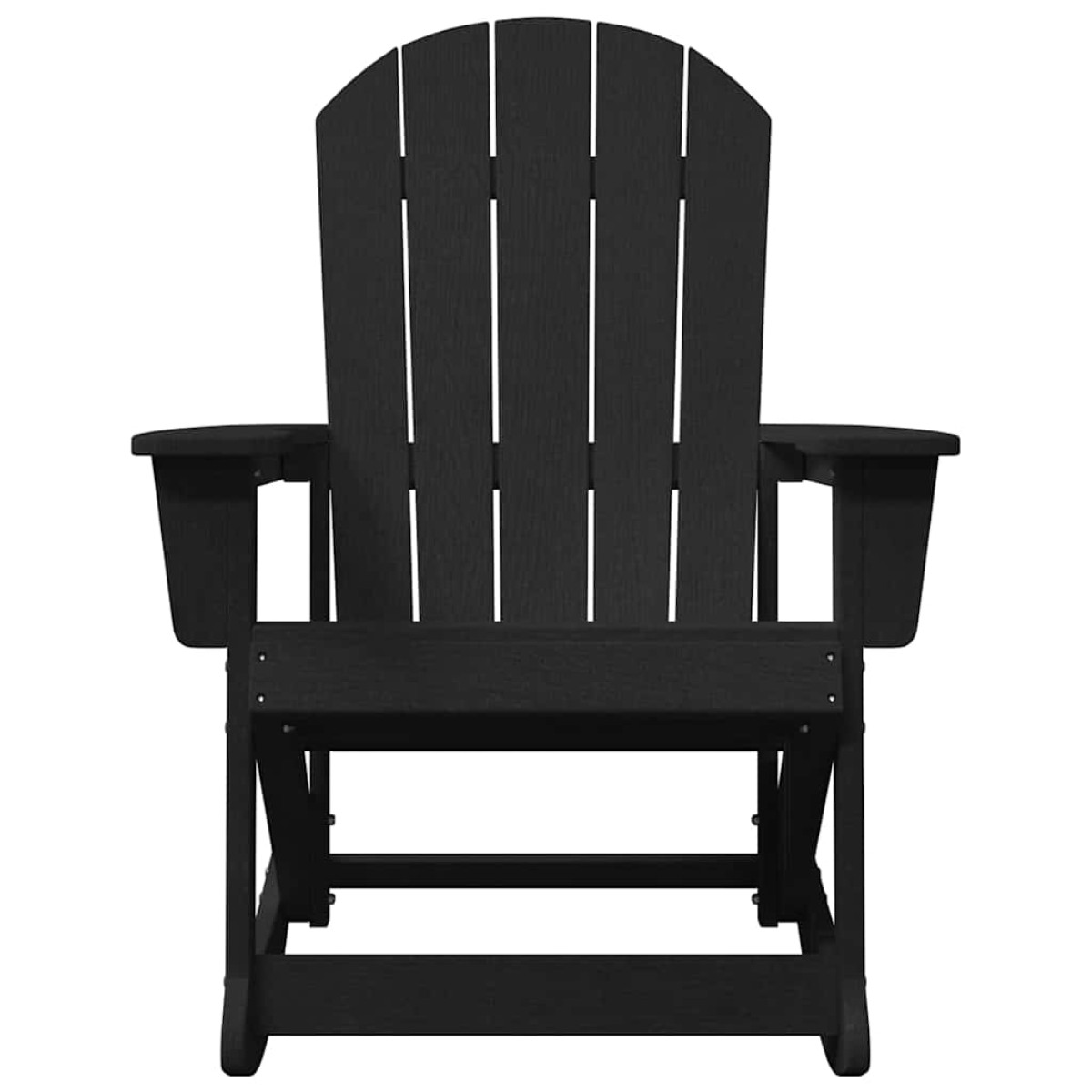 vidaXL Καρέκλες Ροκάντας Adirondack 2 τμχ. Μαύρο HDPE